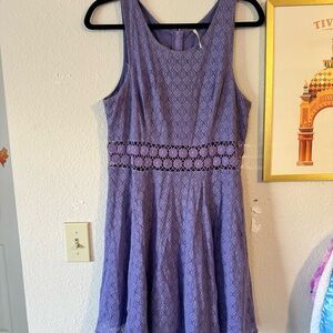 Free People Purple 12 Sleeveless Lace Dress Daisy Waist EUC